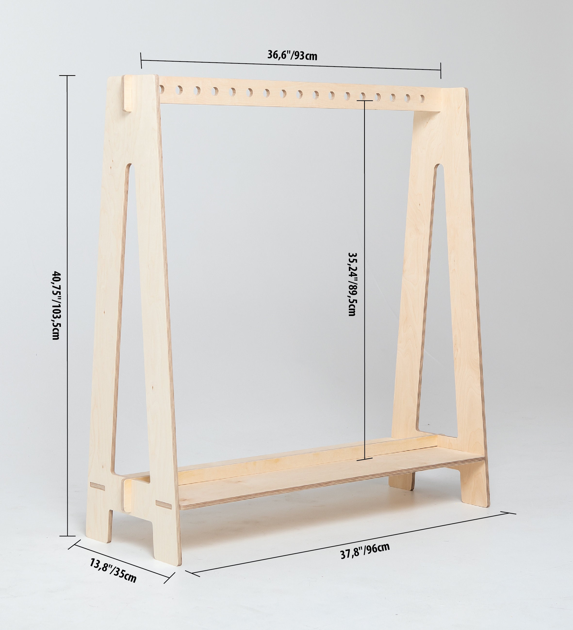 Kids dress up clothes hanger Timber Clothing rack Kids clothes Etsy