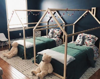 Cama Casinha Montessori – Cama de Chão em Madeira Maciça para Crianças