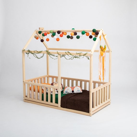 Toddler house bed frame Toddler floor house shaped bed Montessori floor bed for toddler Toddler bed, Toddler floor bed Kid bed, Baby bed