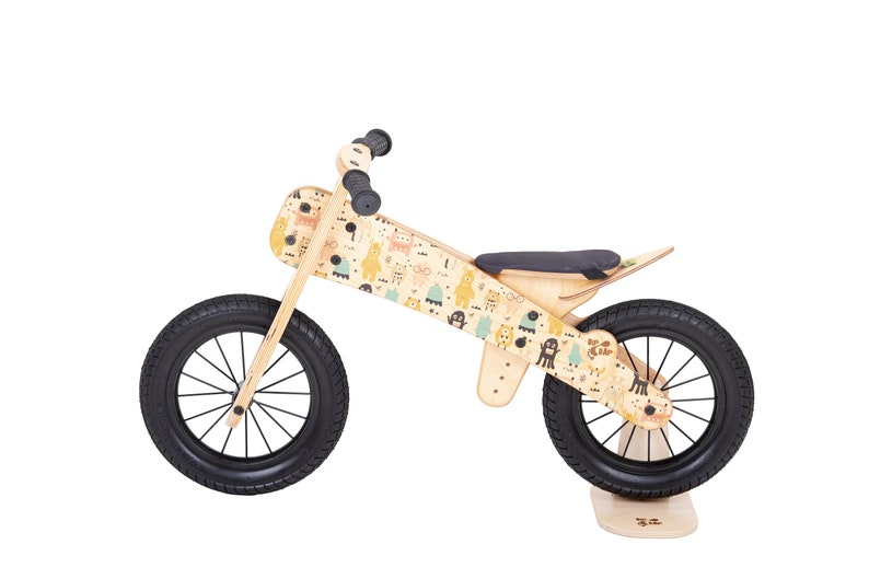 Wooden Balance Bike Wood Bicycle Kids Bicycle Montessori Etsy