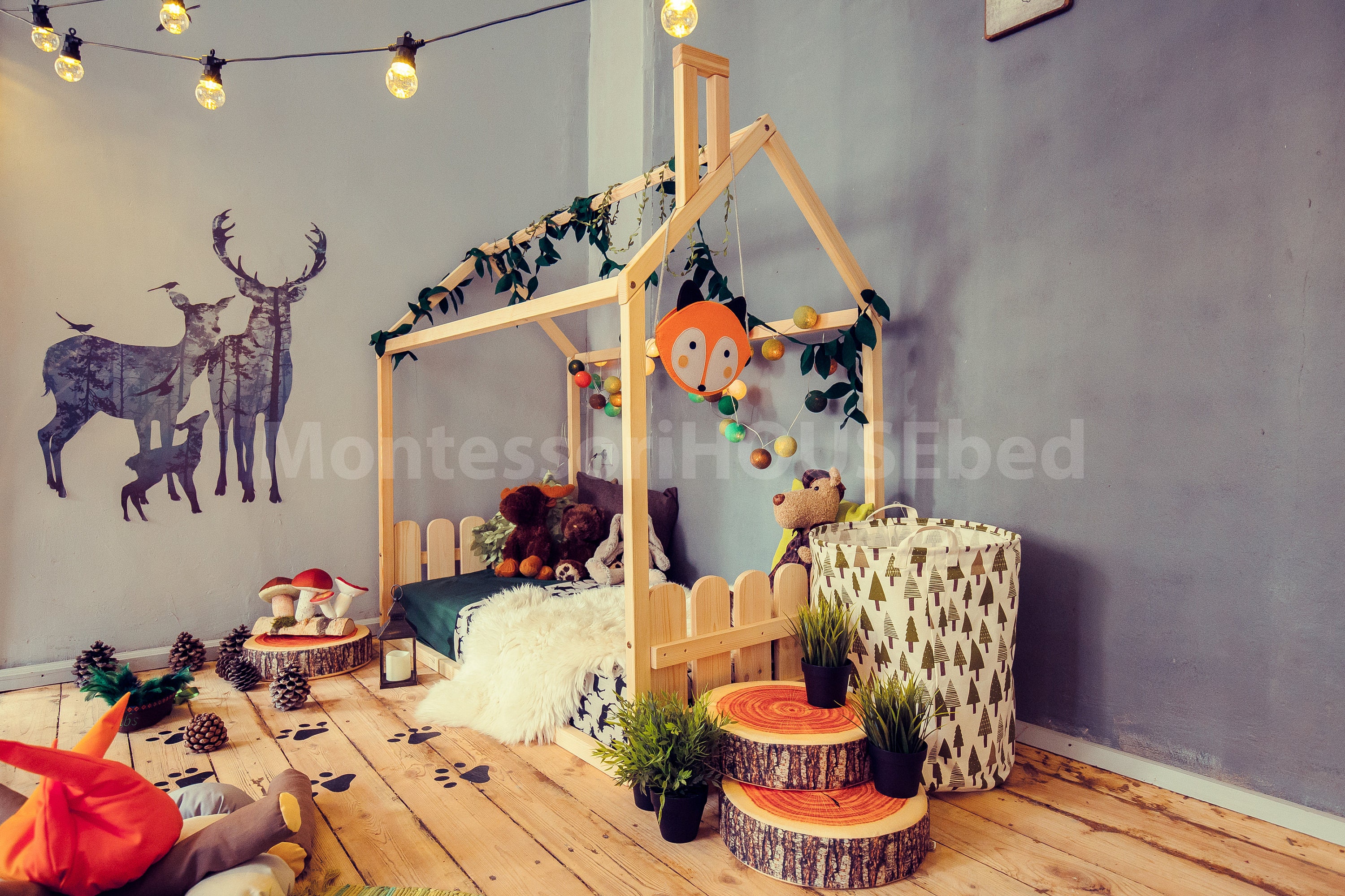 Toddler house beds with SLATS Montessori style bed Etsy