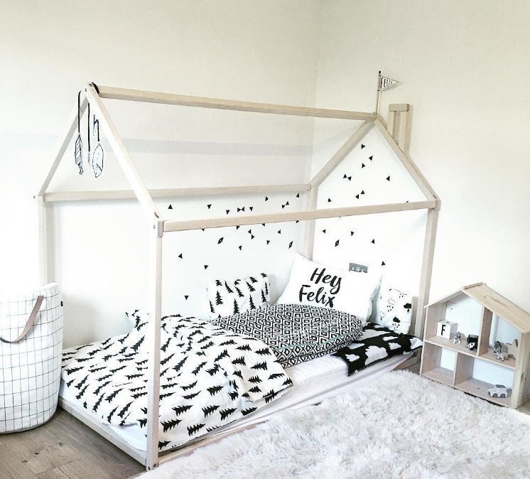 Afsnijden winnaar puberteit Montessori Bed Frame Toddler Bed Platform Bed Wood House - Etsy
