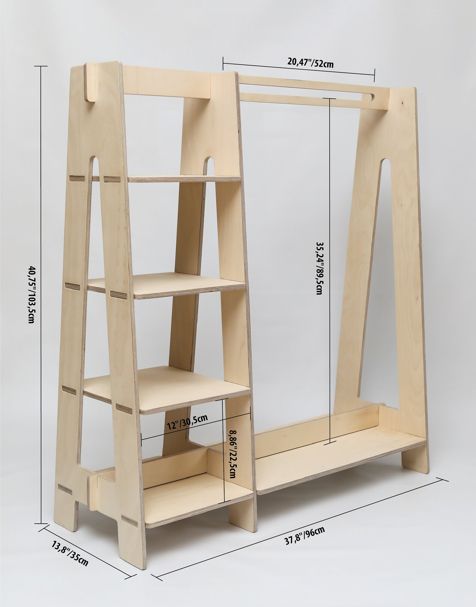 Children wardrobe Wood clothing rack Wood clothes rack a Etsy