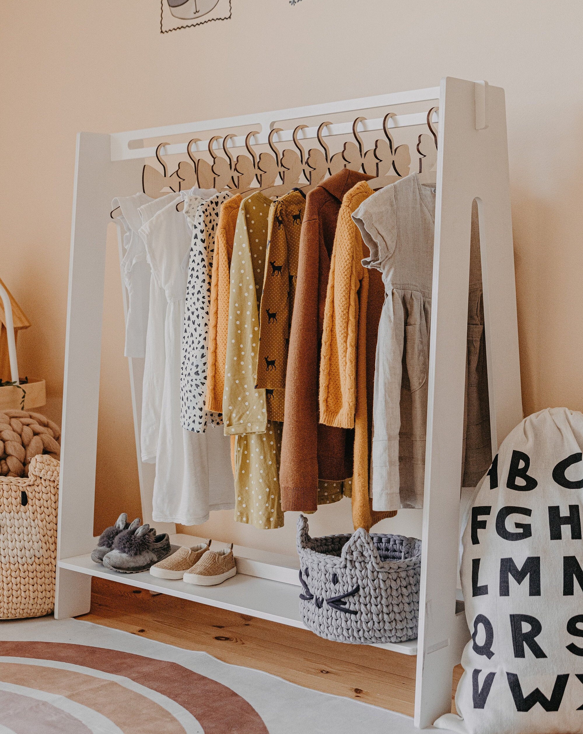 Wood clothes rack a frame rack wood clothing rack dress up Etsy