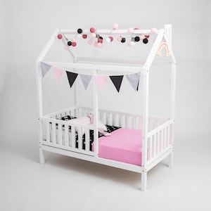 Cama marco de la casa Cama para niños Marco de cama completo Cama para niños, Cama loft para niños Cama Montessori Cama plataforma marco de cama, Regalo para un niño Regalo para niño Regalo para niña