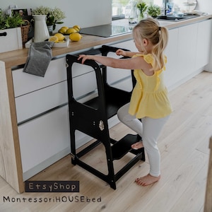 toddler step stool, kitchen tower, stepping stool, kitchen chair, kitchen help tower, kid step stool, table and stool, 2in1 kitchen, Montessori kitchen, chaise Montessori, Montessori tower, Montessori kitchen, tower kitchen learning help toddler