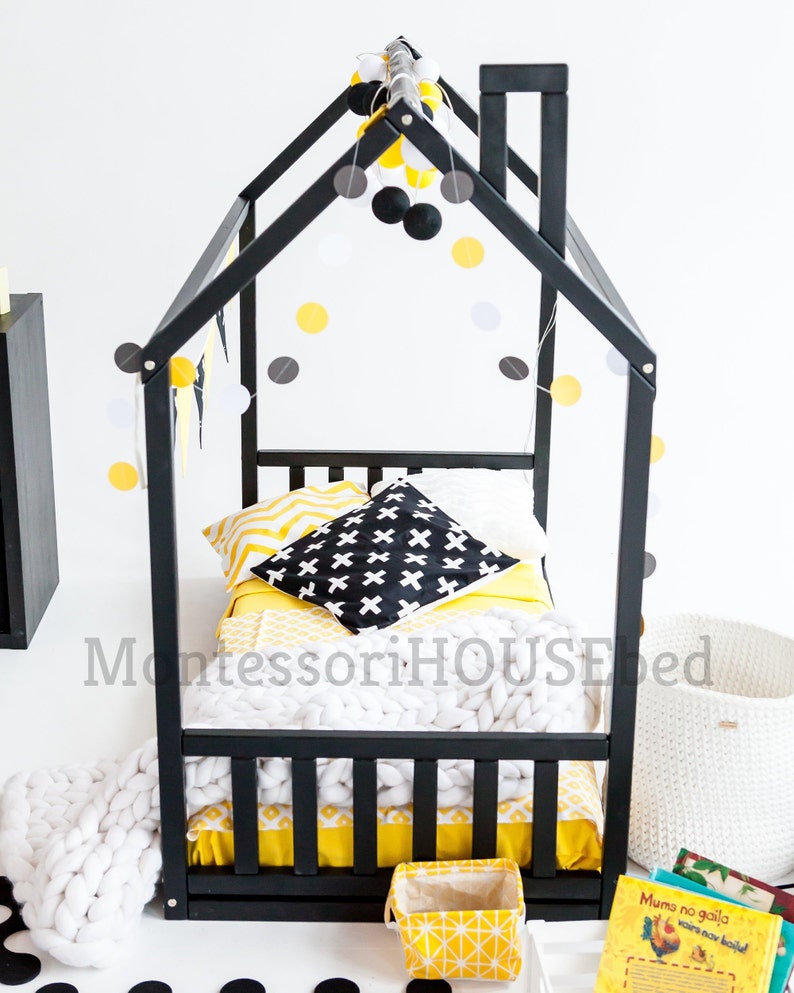 Toddler house bed frame with SLATS Montessori bed teepee Etsy