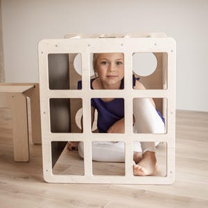 2-in-1 Montessori Table & Chair Set – Weaning Table, Climbing Cube image 8