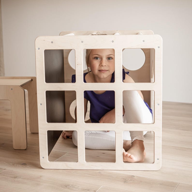 2-in-1 Montessori Table & Chair Set – Weaning Table, Climbing Cube image 8