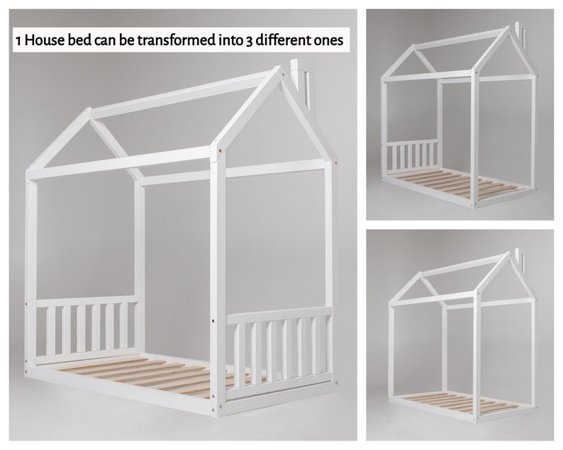 Toddler house bed frame with SLATS Montessori bed teepee Etsy