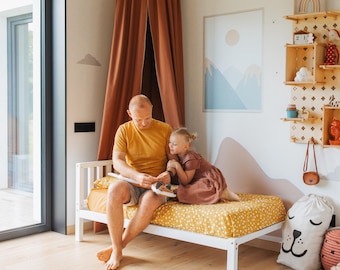 Montessori Toddler Bed Frame for Kids, Platform Bed for Girl, Junior bed for Boys