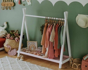 Montessori dresser Montessori wardrobe Open wardrobe for Kids bedroom decor, Clothing rack Toddler toys, Clothes hanger, Montessori toys