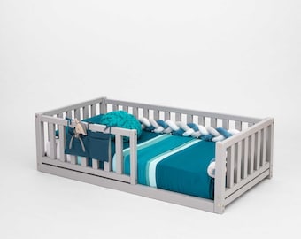 Toddler bed floor bed frame Solid wood bed frame Montessori bed twin, Kids bed, Day bed, Sofa bed, Toddler floor bed Montessori bed Day bed