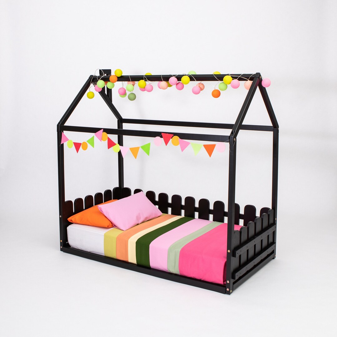 Montessori Bed Toddler Bed House Frame Bed Kids Floor Bed Wood House