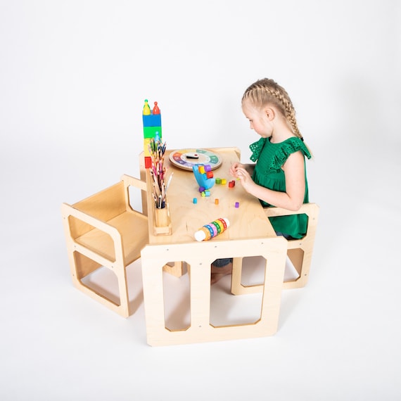 Montessori table, Toddler table set  Weaning table and chairs Montessori Furniture Toddler Furniture Preschool Table Set