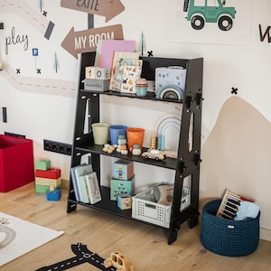 Kids toy storage shelf for toddler toy shelf Montessori furniture Montessori shelf for kids bookcase Montessori bookshelf Children toy shelf
