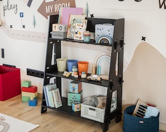 Kids toy storage shelf for toddler toy shelf Montessori furniture Montessori shelf for kids bookcase Montessori bookshelf Children toy shelf