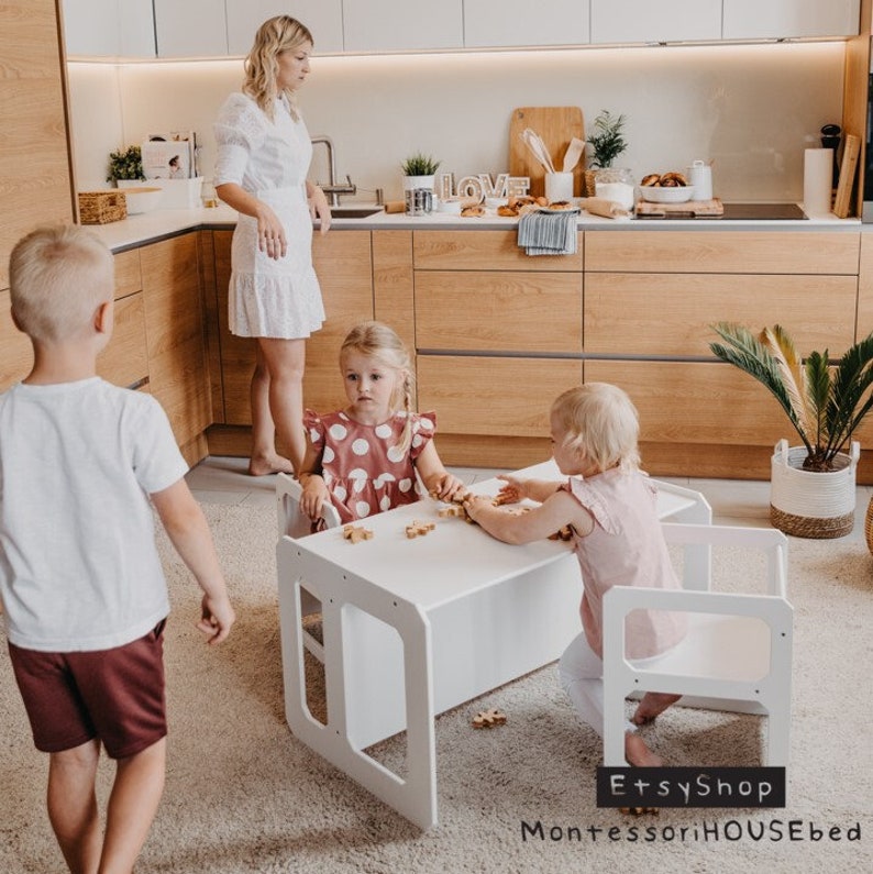 Childrens chair, wood furniture, Montessori wood, kids stool, white desk, table and chairs, Montessori baby, Montessori set, bench with back, Montessori, toddler boy gift, kids room, Montessori stool, childrens furniture, kids furniture