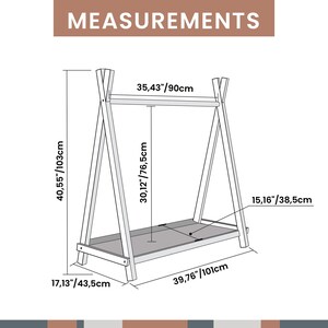 nursery decor, market display, market display rack, mini clothing rack, children rack, storage rack, rack with storage, wooden clothing rack, wooden clothes rack, wood clothing rack, wood clothes rack, teepee rack, rack for kids, retail display rack