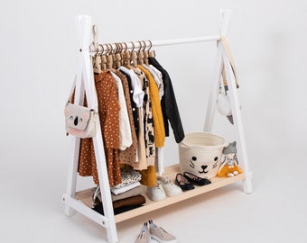 Children wardrobe, Wood clothing rack Wood clothes rack a frame rack wood clothing rack dress up storage vendor display Kids wardrobe