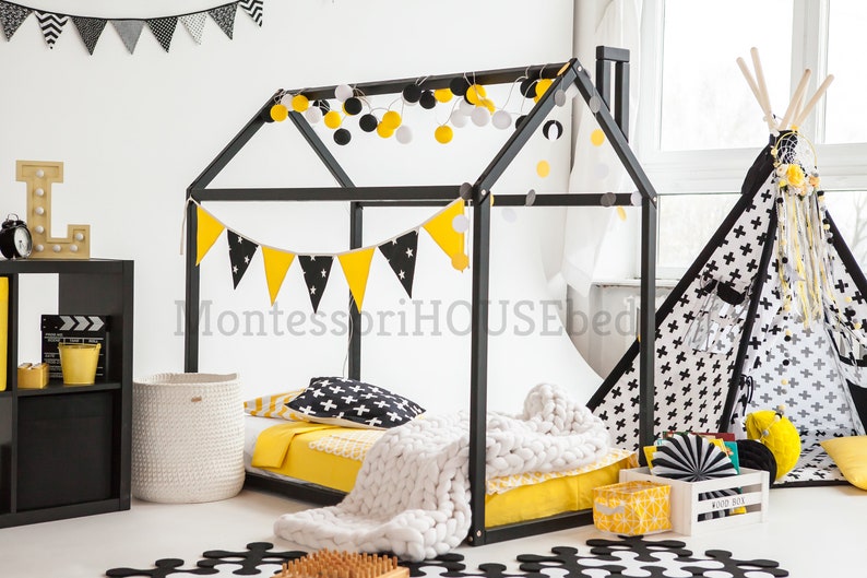 Wooden House Bed Frame Platform Bed Teepee Bed Wood Bed Etsy