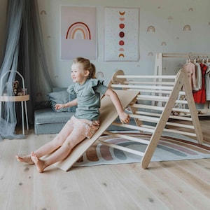 Triangle climber set with a ramp Montessori climber, toddler climbing gym Toddler climber, Montessori climbing triangle  Baby gift