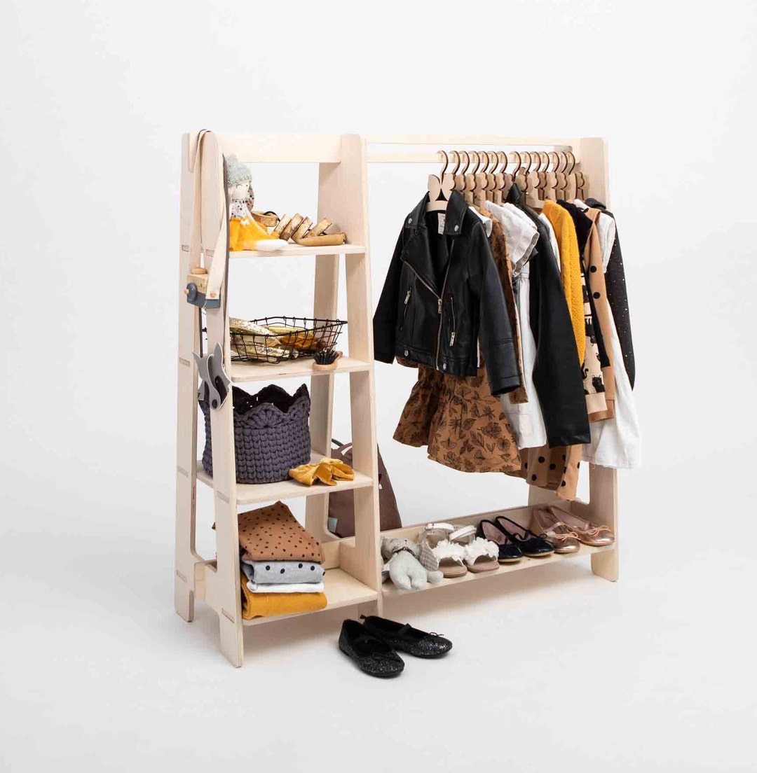 Wooden clothing rack action hotsell