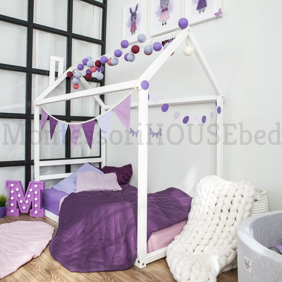 Toddler Bed Children Bed Montessori Bed Kid Bed Wood Bed Children Home Waldorf Toy Nursery Crib Kids Bedroom Floor Bed Slats