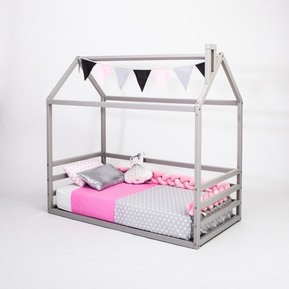 Baby bed house frame sales