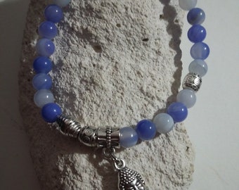 Chalcedony bracelet, Blue bracelet, Mom gift, Women's jewelry