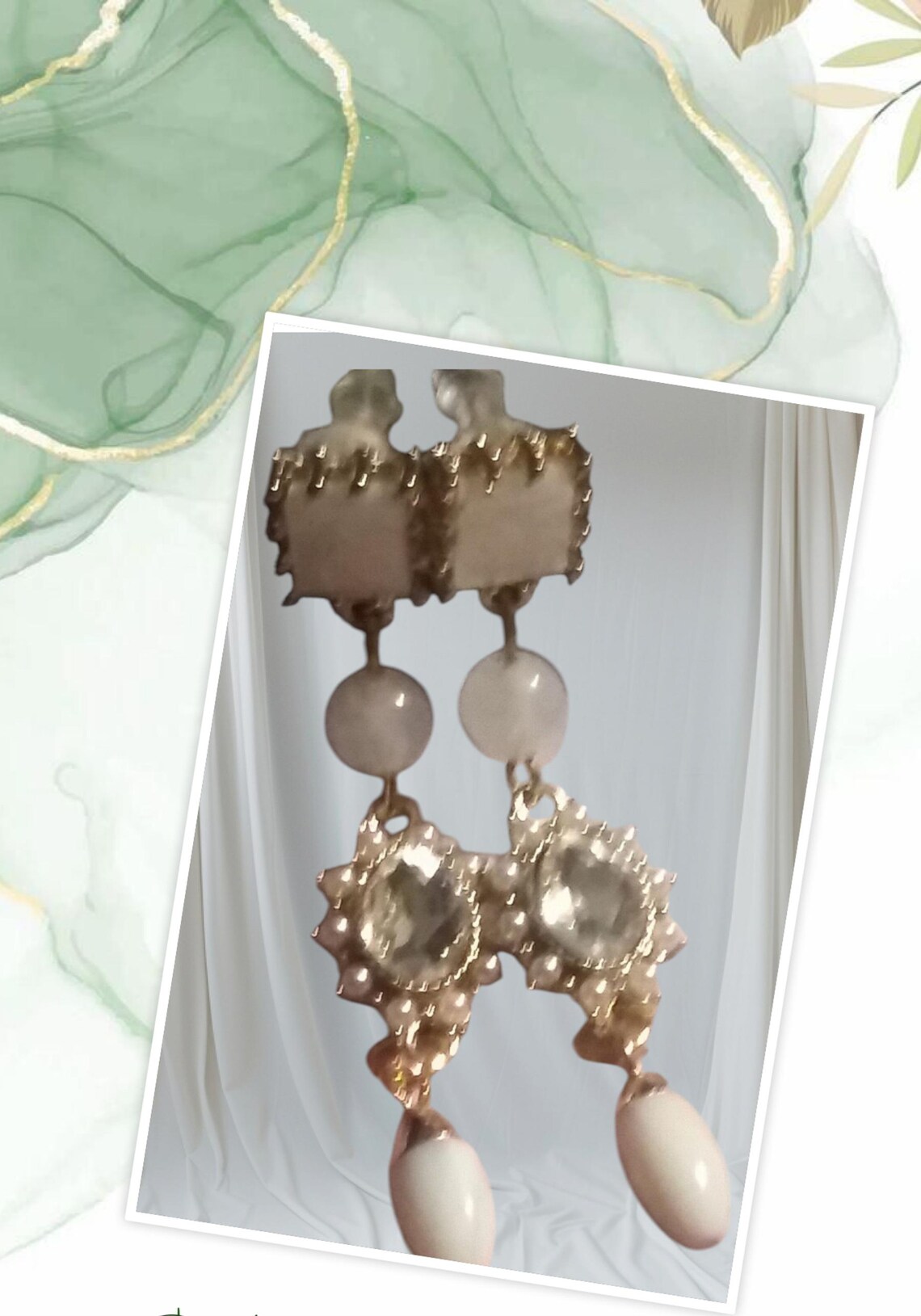 Boucles D'oreilles Pendantes Multicolores Nacre Et Agate Pour Femme