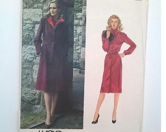 Vogue American Designer Pattern 2559 - Kasper Coat, Dress, and Belt - Size 16, Bust 38" - Uncut Sewing Pattern