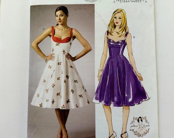 Party Dress Pattern, Sweetheart Neckline, Boned Bodice, Butterick 5882, Misses' Sizes 12, 14, 16, 18, 20, UNCUT,  FF