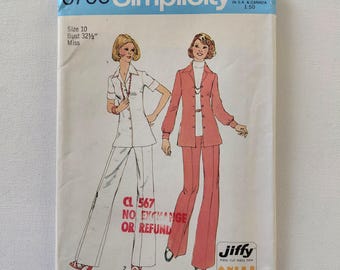 Vintage Shirt and Pants Simplicity 6790 Pattern - Size 10; Bust 32.5"