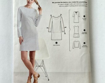Knit Dress and Top Pattern, Simplicity 8375, Sizes XXS - XXL, UNCUT