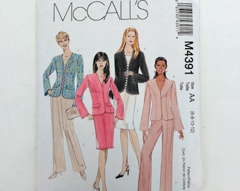 McCall's 4371 Jacket, Pants, and Skirt Pattern, Misses' Sizes 6-12, UNCUT, FF