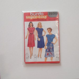 Vintage 1980s Dress Pattern - Burda 7898 - One- or Two-Piece Dress - US Sizes 12-22 -  Unopened, Uncut Factory Folded Pattern