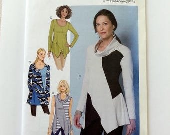 Pullover Tunic Top Pattern Butterick 6287, Misses' Sizes Large through XXL, UNCUT, FF