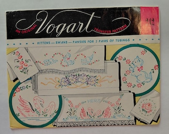 Kittens, Swans, Pansies Transfers - Vogart 242 - UNCUT