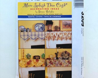 Mantel Cover Pattern, McCall's 3209 Home Decorating, UNCUT, FF