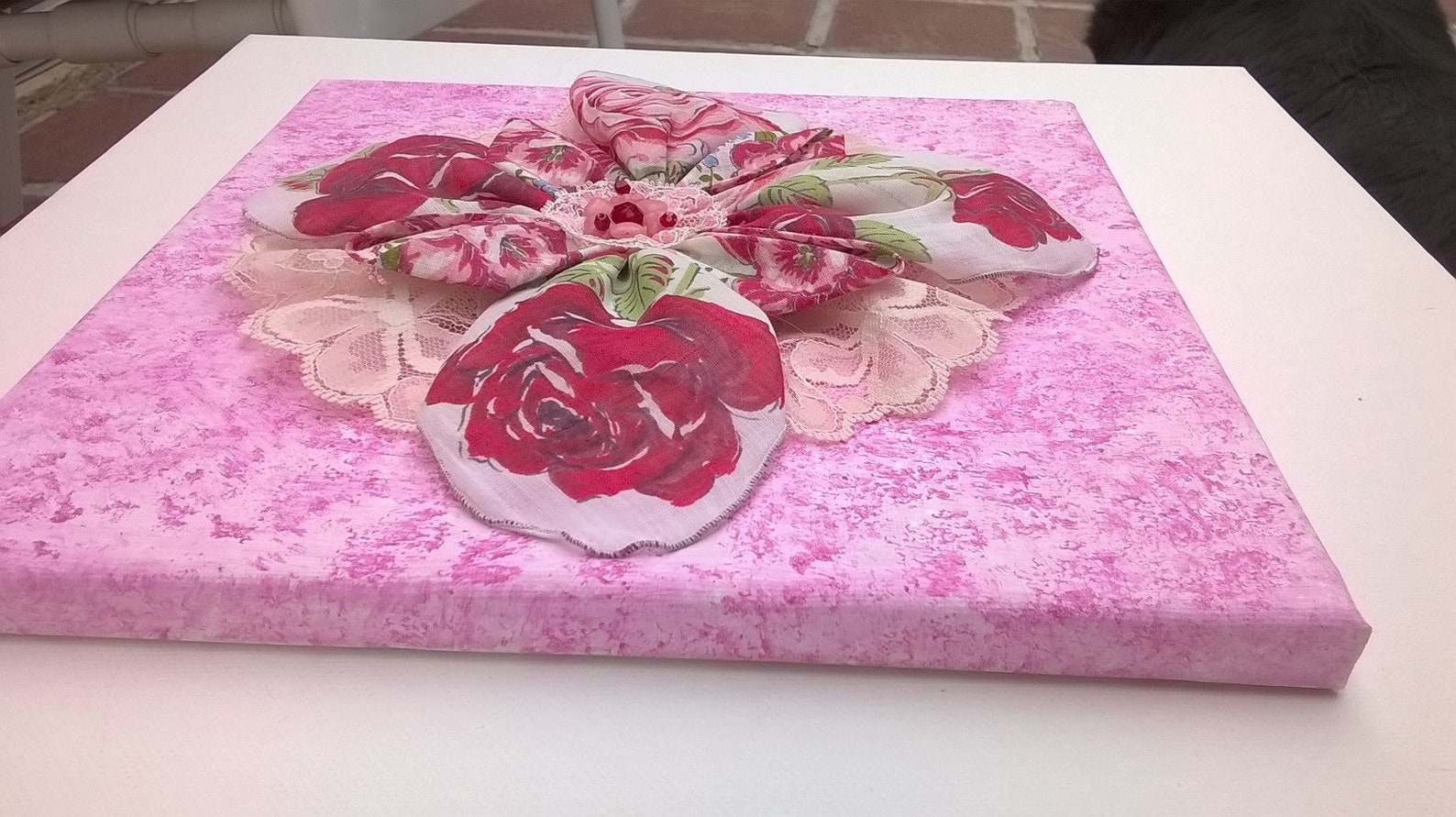 Pink and Red Wall Flower Art Canvas 3D Flower of Vintage Etsy