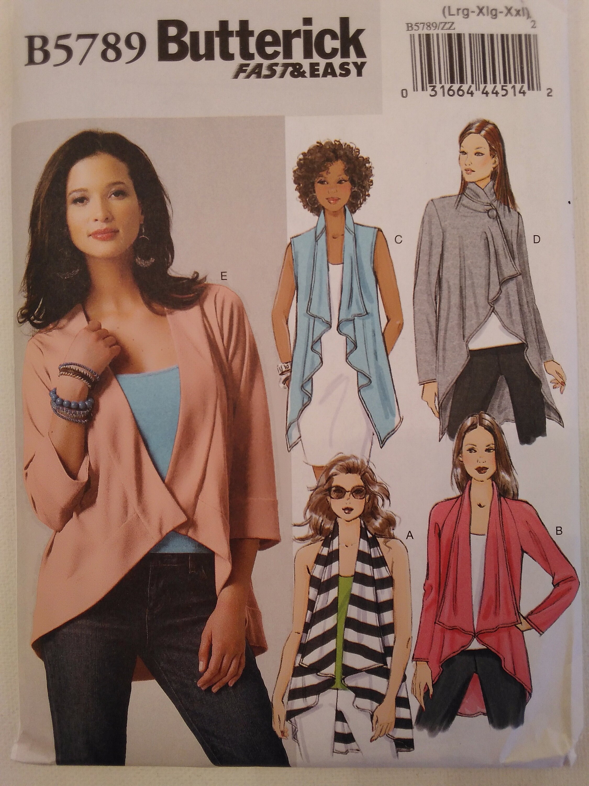 Drapey Jacket and Vest - Unlined for Knit Fabric - Butterick Drapey Jacket and Vest - Unlined for Knit Fabric - Butterick