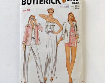 Jumpsuit with Cami Top and Reversible Jacket Pattern - Butterick 3705 - Size 10 - UNCUT, FF