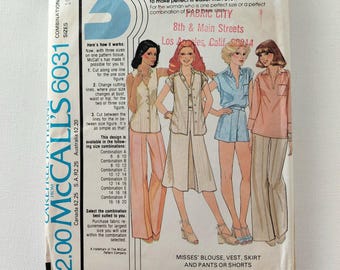 Vest, Blouse, Skirt, Pants, Shorts McCall's 6031 - Sizes 16, 18, 20 - UNCUT, FF