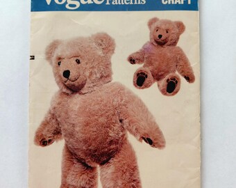 Stuffed Teddy Bear Pattern, Vogue Craft 569, 23 Inches Tall, UNCUT, FF