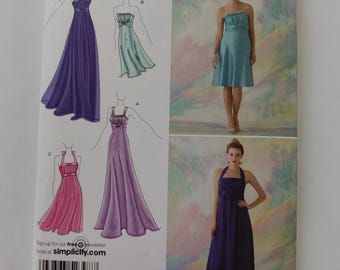 Special Occasion Dress Pattern, Simplicity 2398, Misses' Sizes 4, 6, 8, 10, 12, Jessica McClintock Design, UNCUT, FF
