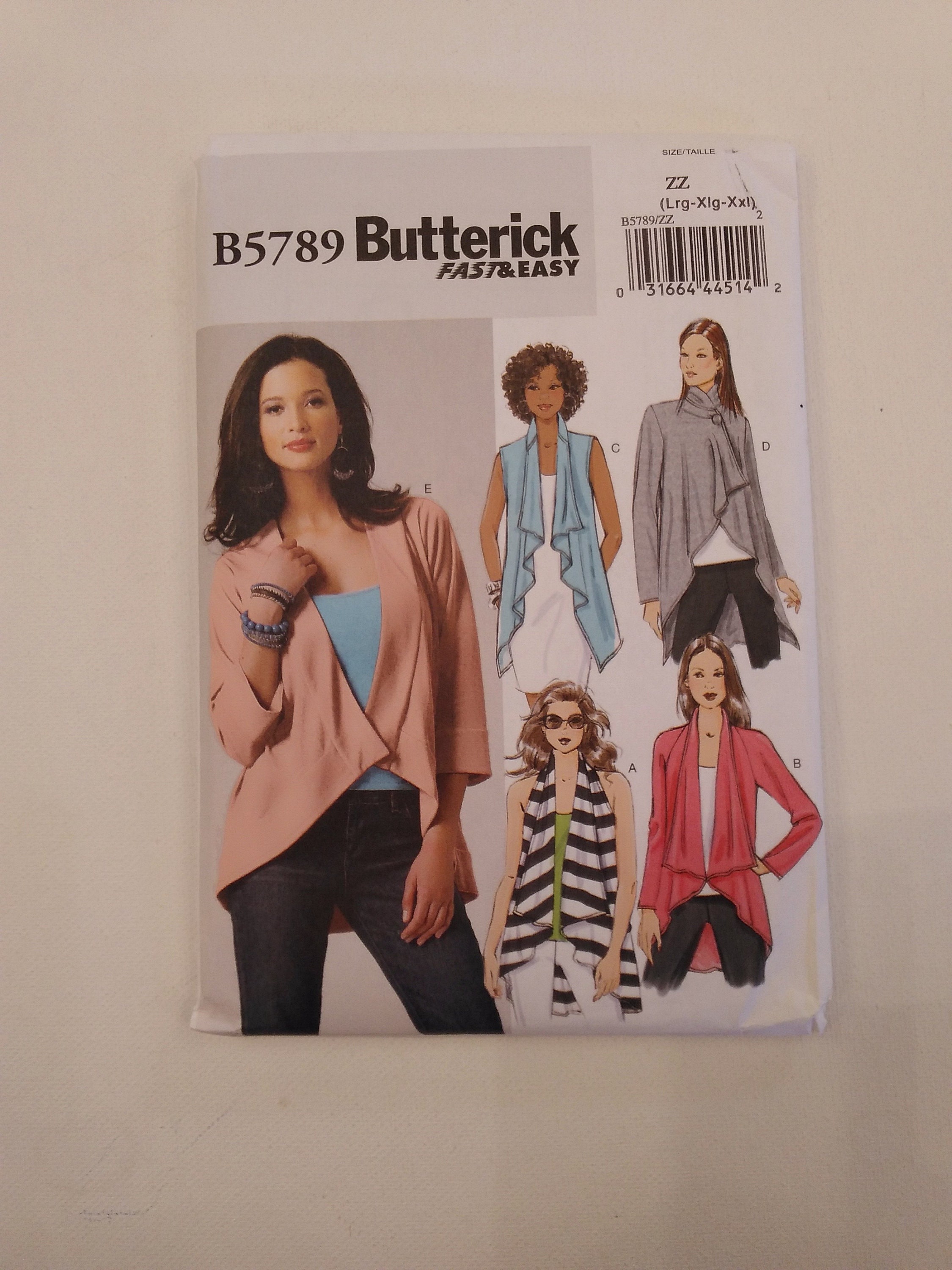 Drapey Jacket and Vest - Unlined for Knit Fabric - Butterick Drapey Jacket and Vest - Unlined for Knit Fabric - Butterick