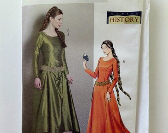 Medieval or Renaissance Costume Pattern Butterick 4827, Misses' Sizes 14, 16, 18, 20, UNCUT, FF