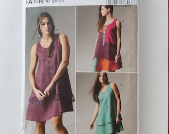 Loose-Fitting Pullover Dress Butterick Pattern 5881, Misses' Sizes 8, 10, 12, 14, 16, UNCUT, FF