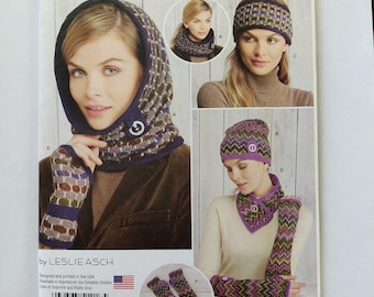 Cold Weather Hat, Neck Warmer, Ear Warmer Pattern for Stretch Knits, Simplicity 1216, UNCUT, FF